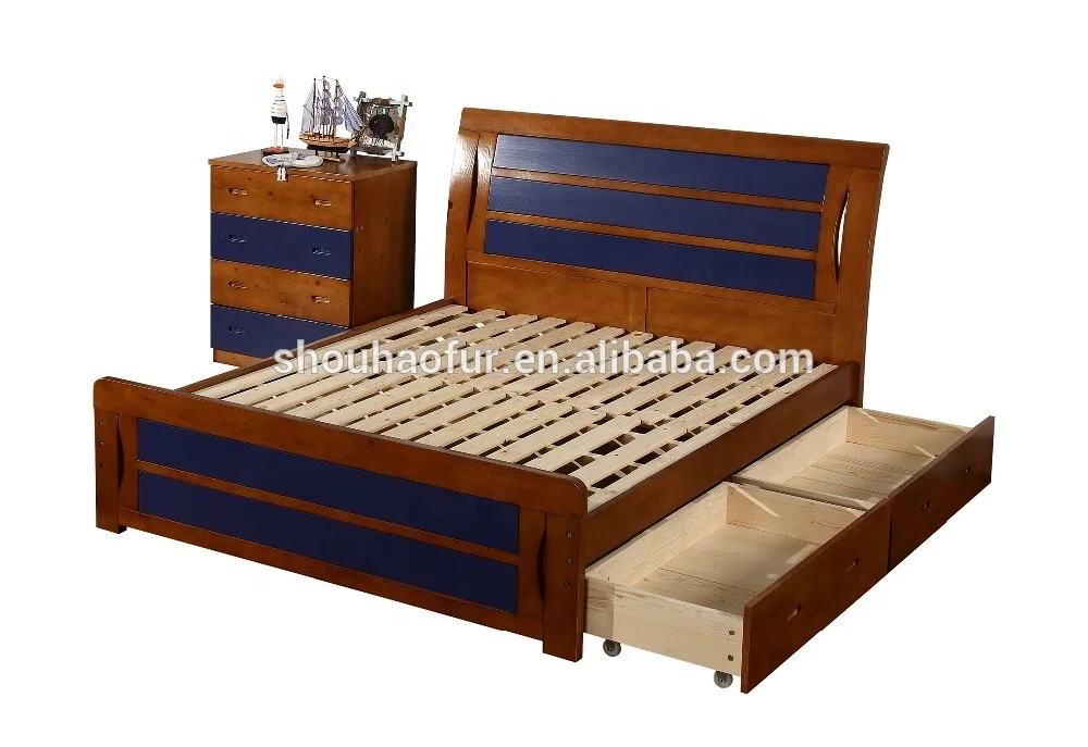 New Design models solid wood bed room furniture