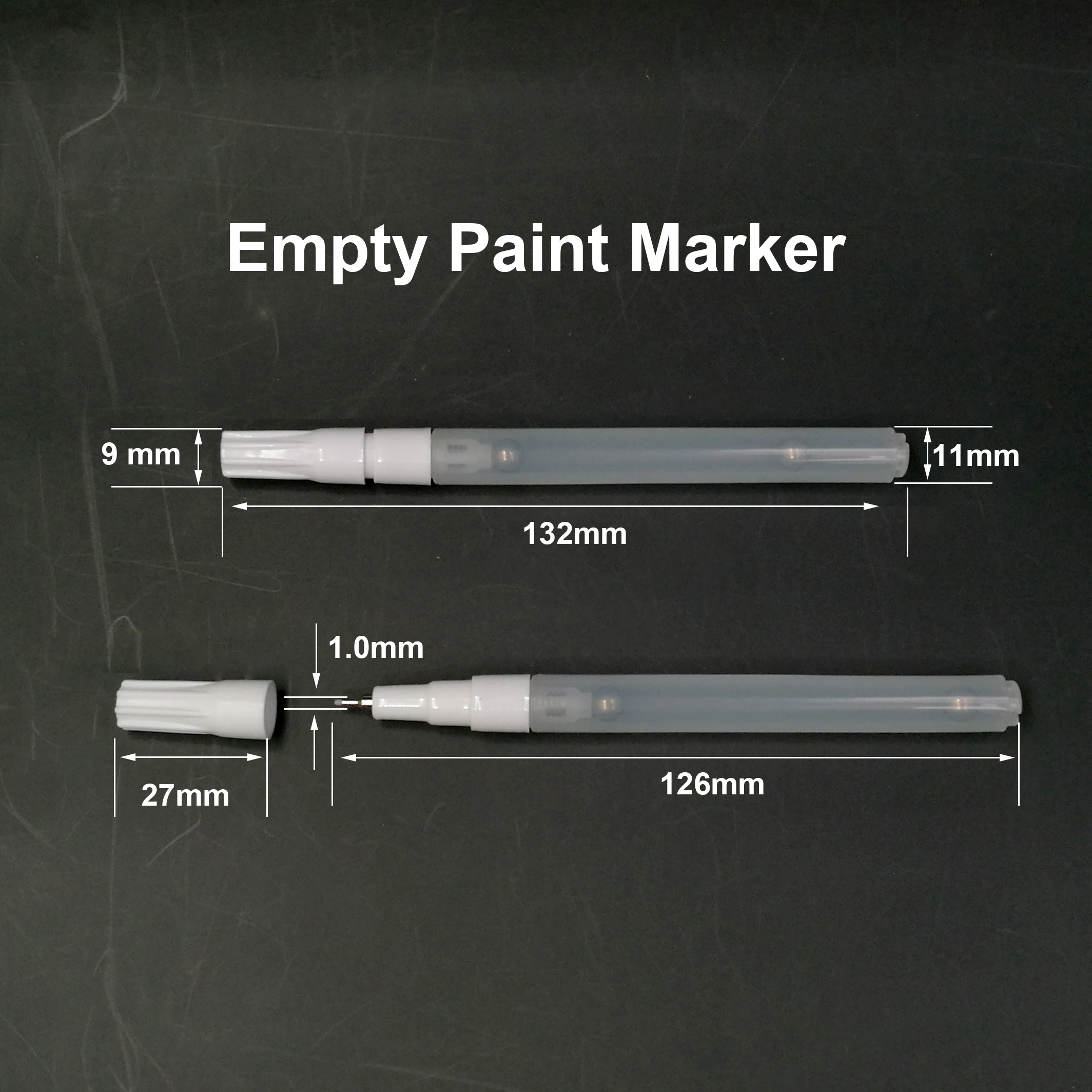 Reversible Nib Plastic Empty Paint Marker Barrel