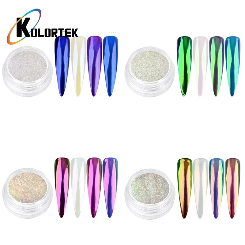 Пигментный порошок с эффектом единорога Русалочки, порошок Aurora для ногтей