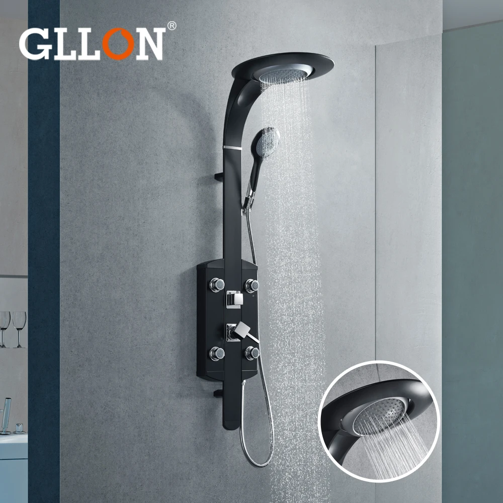 
Bathroom Shower Wall Rainfall Shower Panel Set Bathroom Faucet Shower System Set Hot and Cold Water Tap Mixer Torneira 