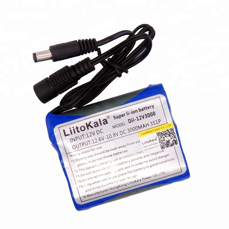 Liitokala 12V 3000mAh 3S1P Lithium Battery 18650 Rechargeable Battery Lithium Battery Standby Monitor Power Supply