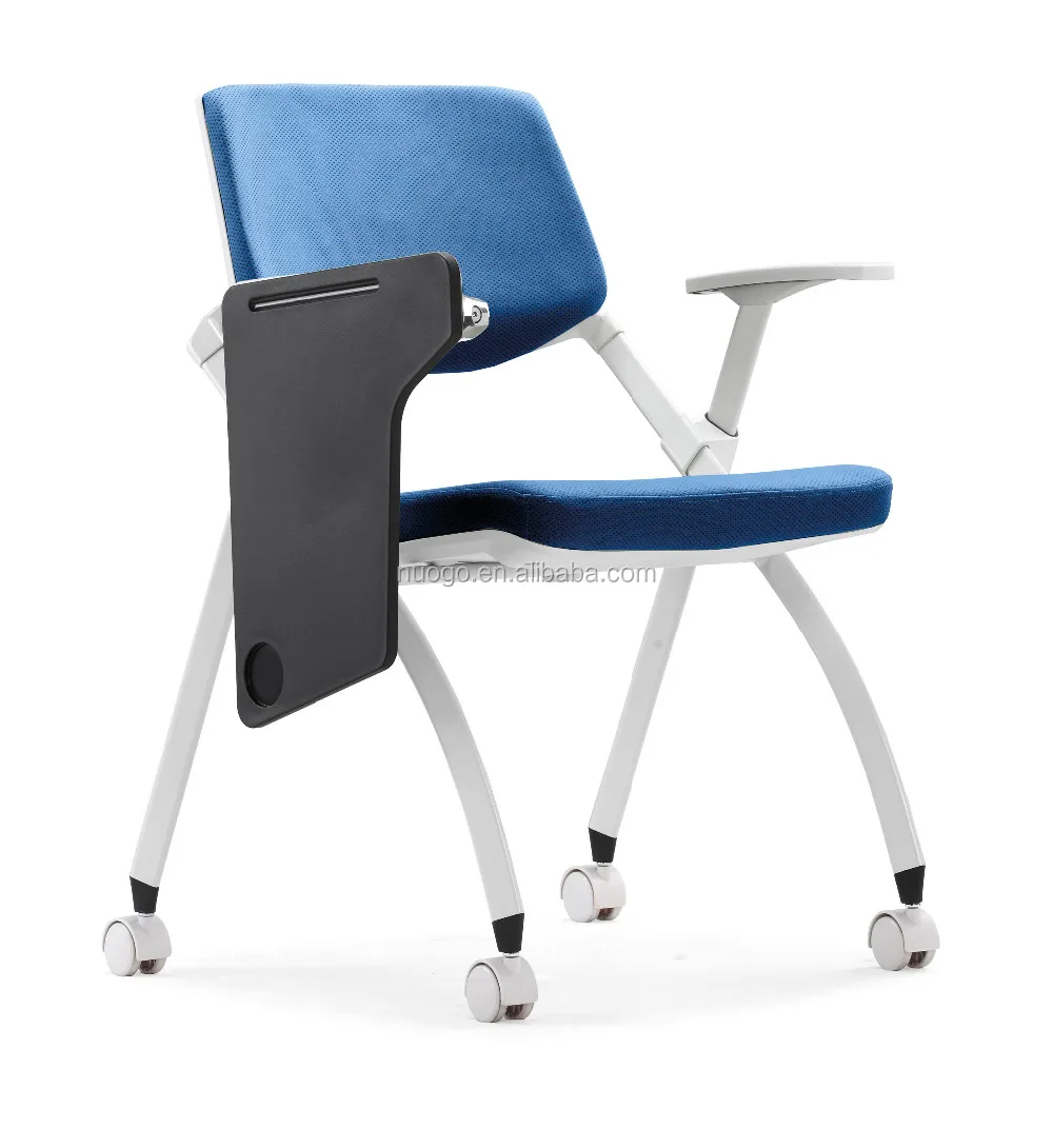PP School folding seat classroom student training chair with writing table pad