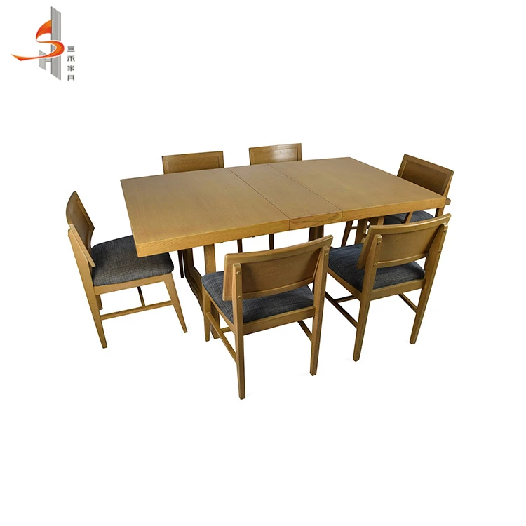Factory supply OEM 6 seaters wooden dining buffet tables and chairs for restaurant