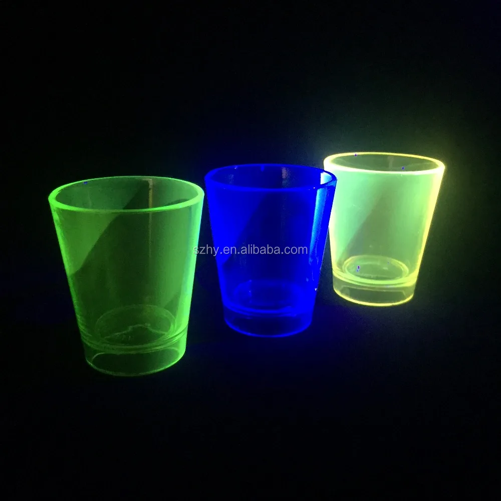 1.5 oz uv neon glowing in the dark shot glass acrylic