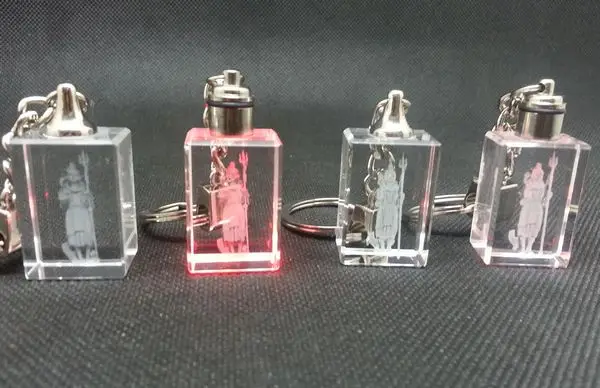 Персонализированный брелок из хрустального стекла с лазерной гравировкой 3d со светодиодной подсветкой для подарка