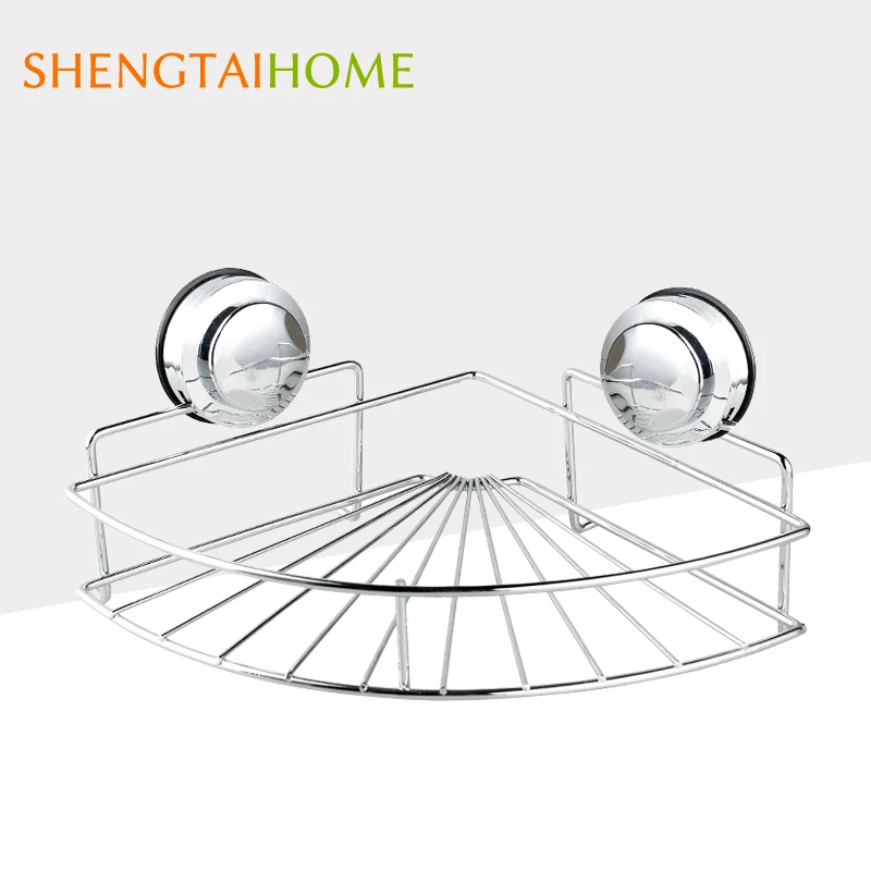 
Bathroom Accessories Double Sucker Triangle Bathroom Storage Shelf 