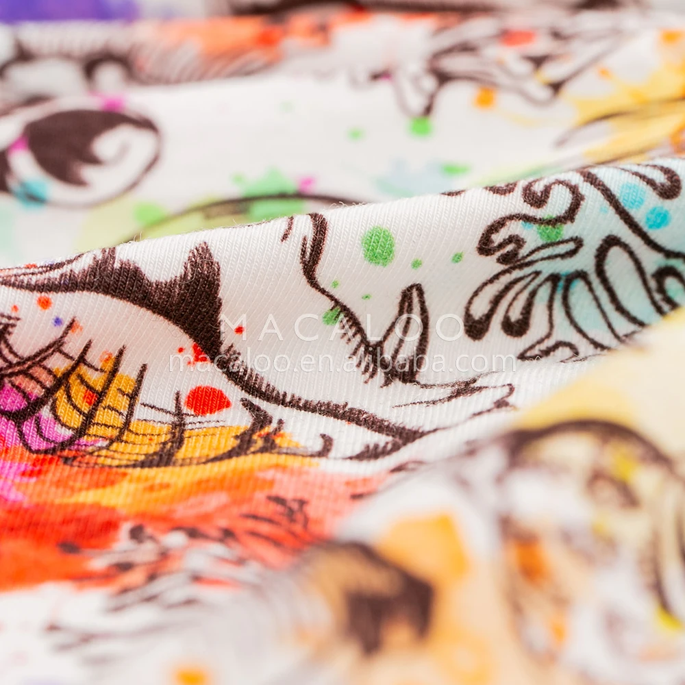 
Wonderful stretch eco custom digital printing on bamboo fabric for baby clothes 