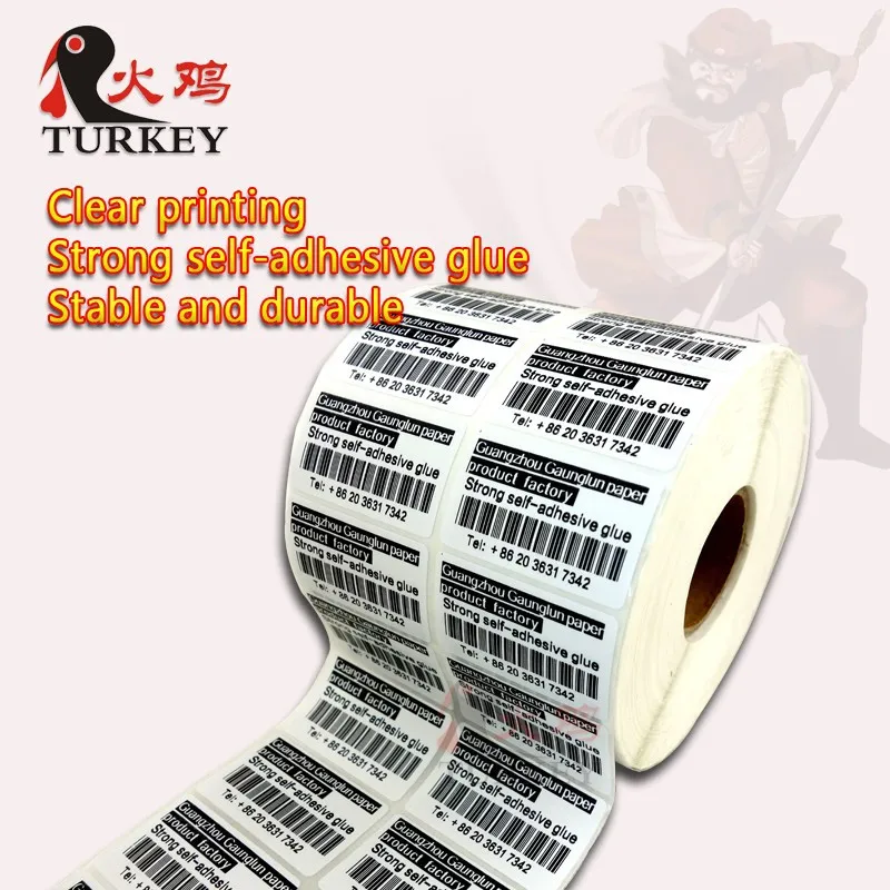 Waterproof thermal transfer PP  label 50x35mm, roll of 2500 labels, tear resistance customize order