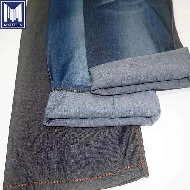 K8092 indigo blue soft light weight 4.5oz 32s blended jutecell hemp tencel denim fabric for shirt dress skirt