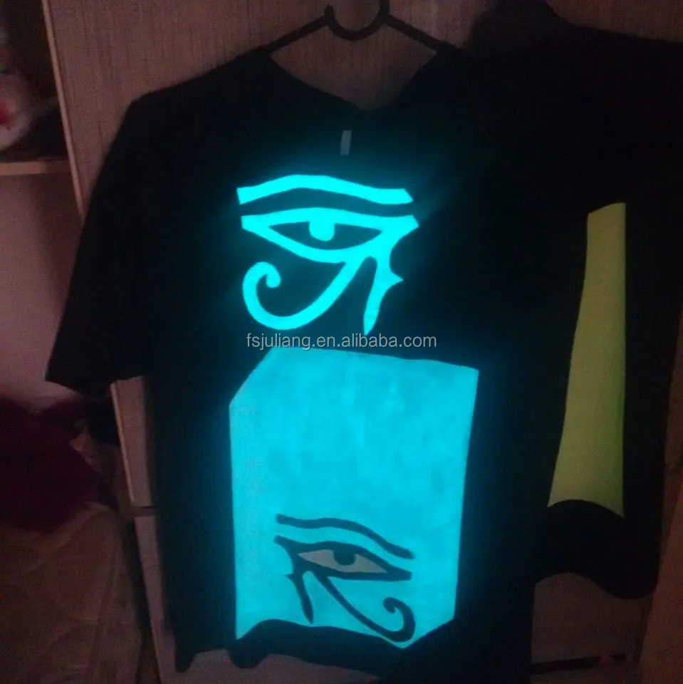 Long lasting glow in the dark clothes made by photoluminescent pigment