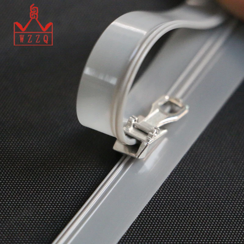 Top quality large plastic pvc self-locking flat zipper