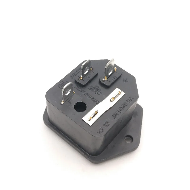 10A 3pin AC power socket with fuse holer AC Inlet Male Power Plug