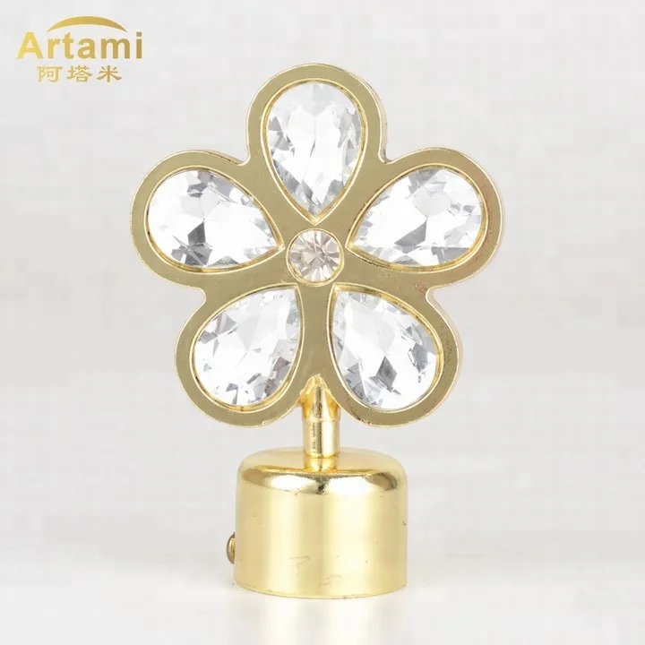 Прямые купить онлайн Пользовательские Анти Латунь Железный цветок декоративные стекло шторы стержень финики современный