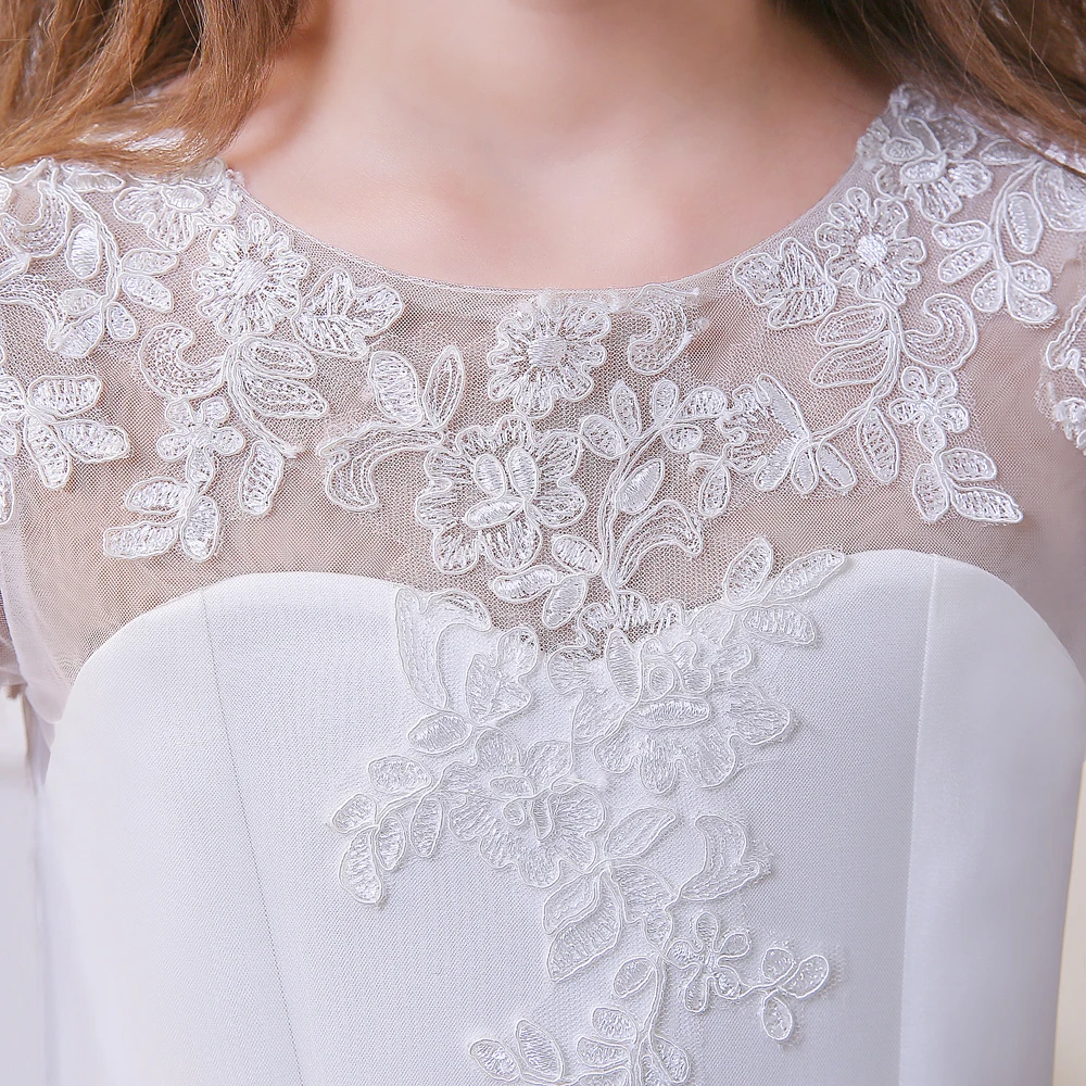 OEM beautiful first communion costumes for children half sleeves kids ball gown dresses lace flower girls dresses