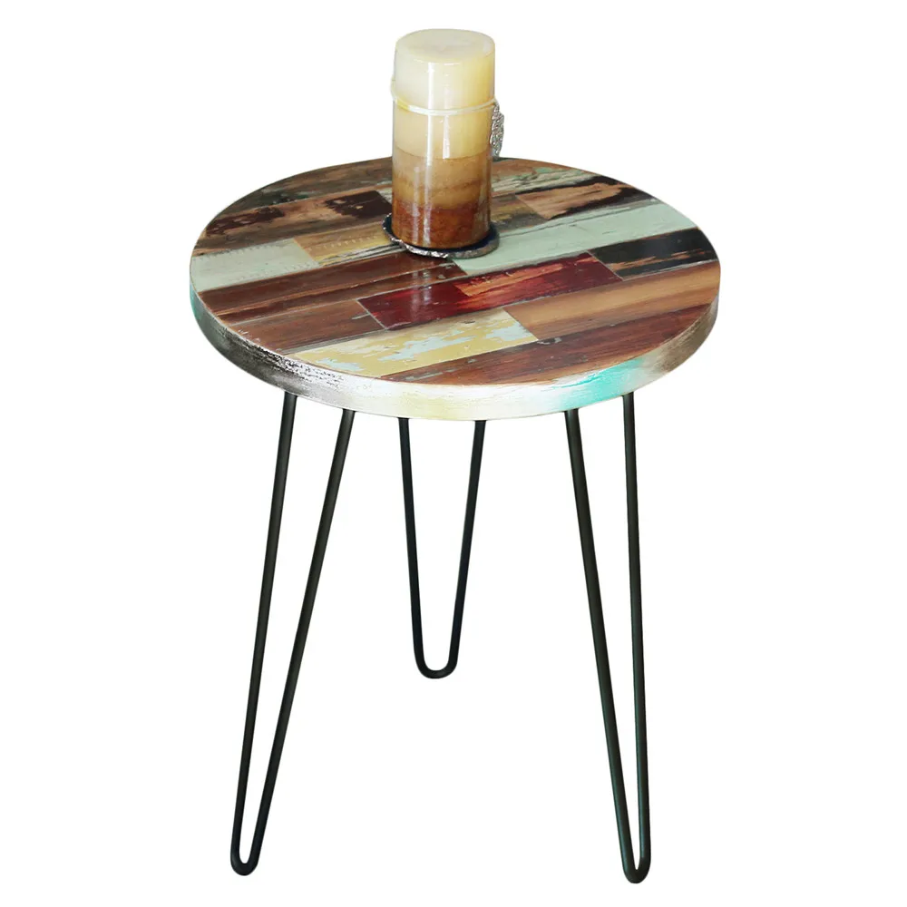 
 Деревянный журнальный столик круглой формы для дивана  