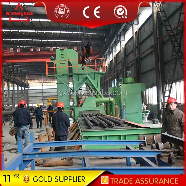steel tube pipe surface cleaning shot blasting machine