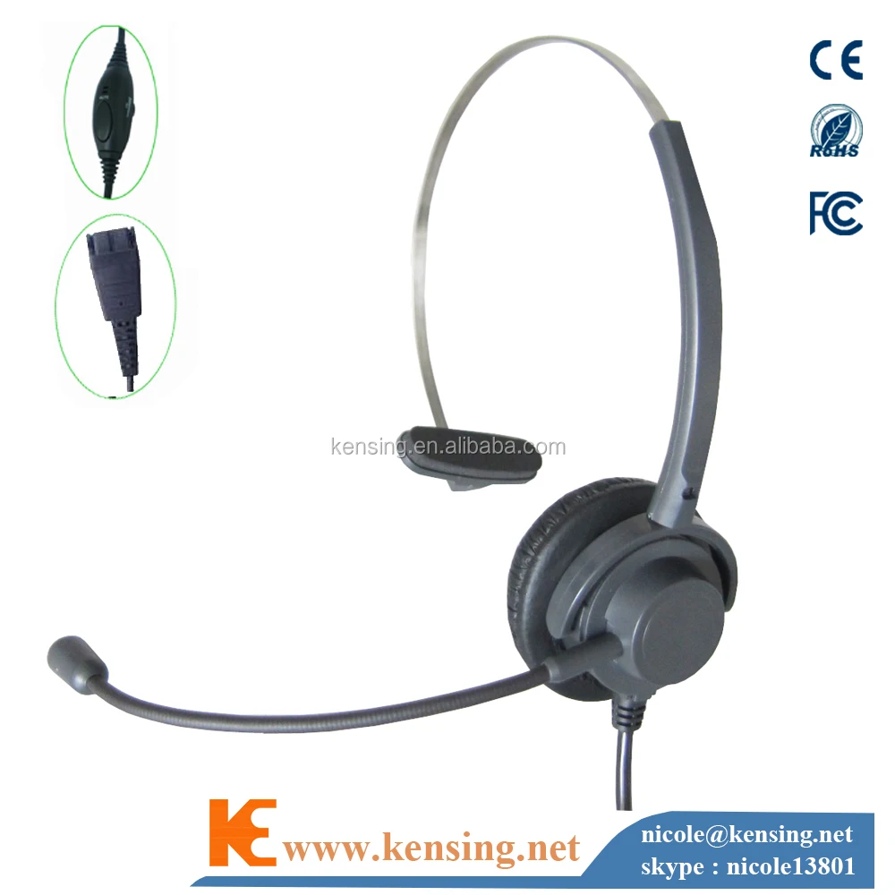 call center headset with QD connector and noise cancelling microphone for high traffic call center