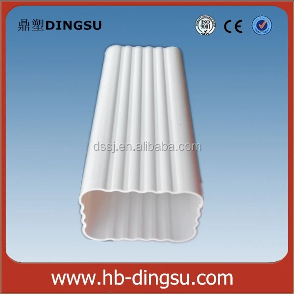 PVC rectangular Gutter system downspout or downpipe fitting pipe connector china manufacturer roofing using Rain Carrying System