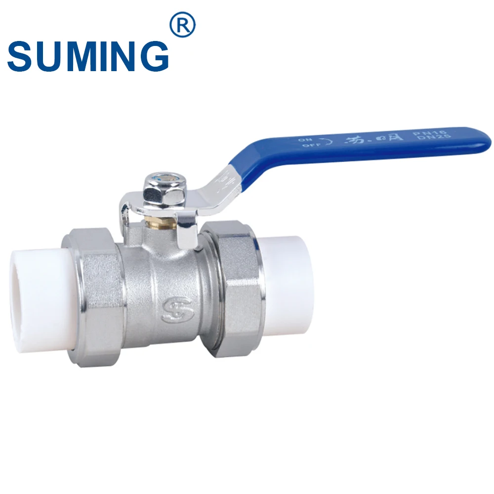 Good Quality PPR double headed brass ball valve