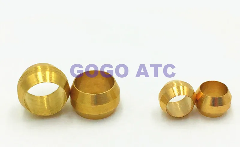 High quality Copper card sets Clip ring 4 6 8 10 12 14 16 mm brass fitting olive oil tubing brass fittings Gold Tone