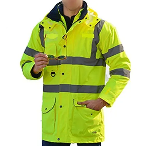 Polyurethane FrogWear ANSI 107 Lined Winter Parka Jacket with 3M Scotchlite Reflective and Polar Fleece Lining