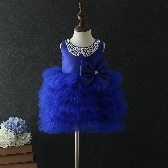 
YY10485G Wholesale high quality best price sleeveless 1-5 years old baby spanish flower girl tulle dress 