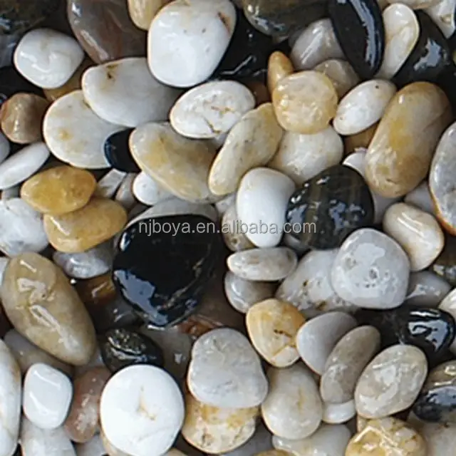
mixed natural pebble stone for paving, landscaping 