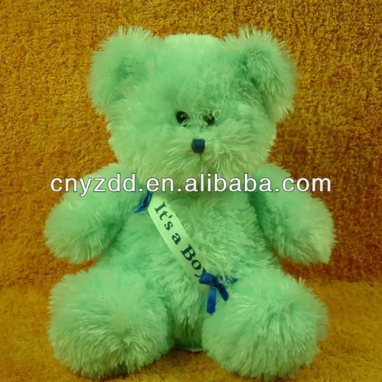 blue teddy bears/green color teddy bear