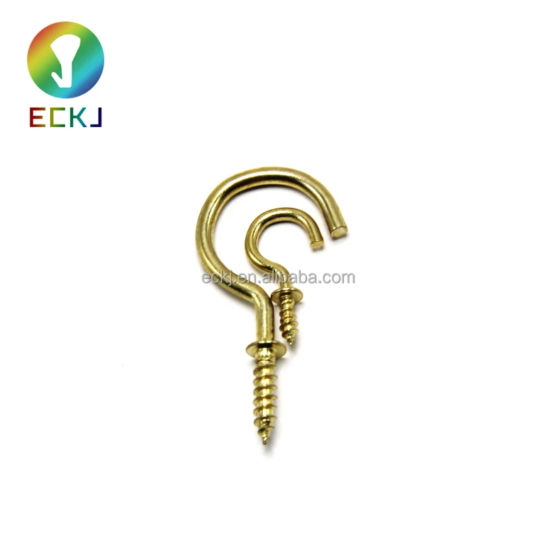 ECKJ WenZhou Factory Direct Price copper screw hooks Brass hook cup screw Cup Hooks