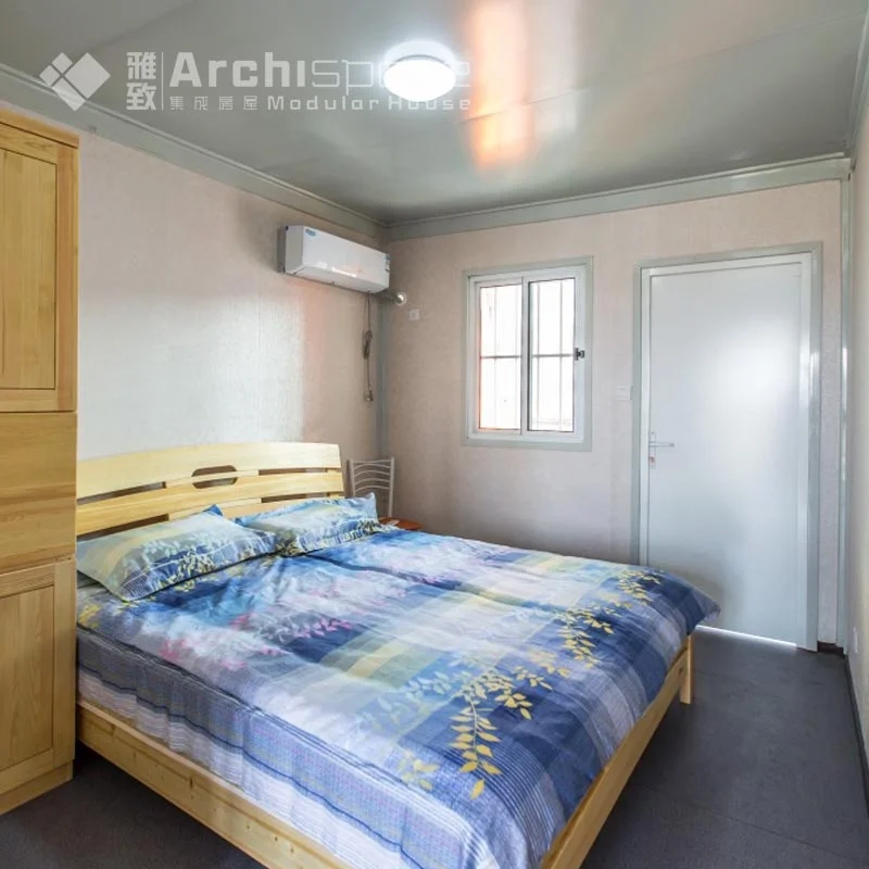 
apartment building with prefab house 