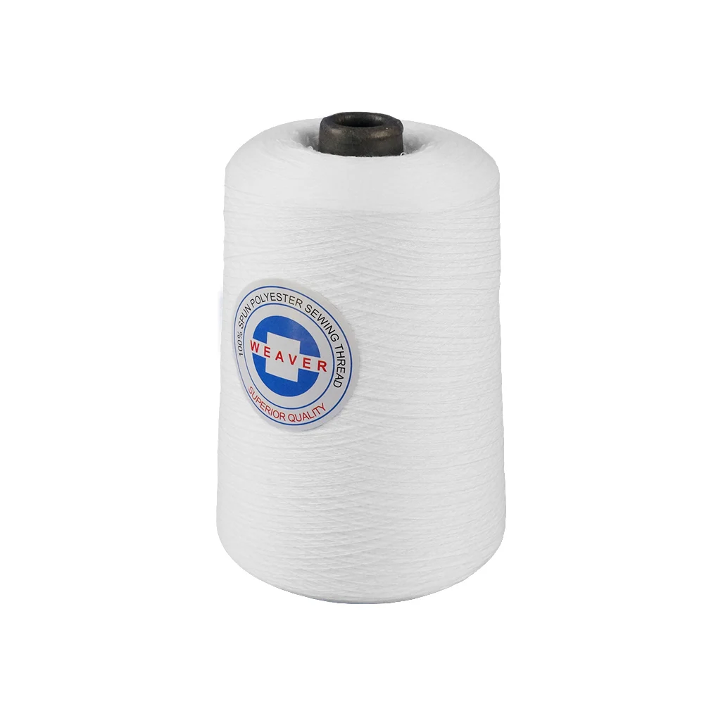 Spun Polyester Yarn unwaxed pe 30s Raw White