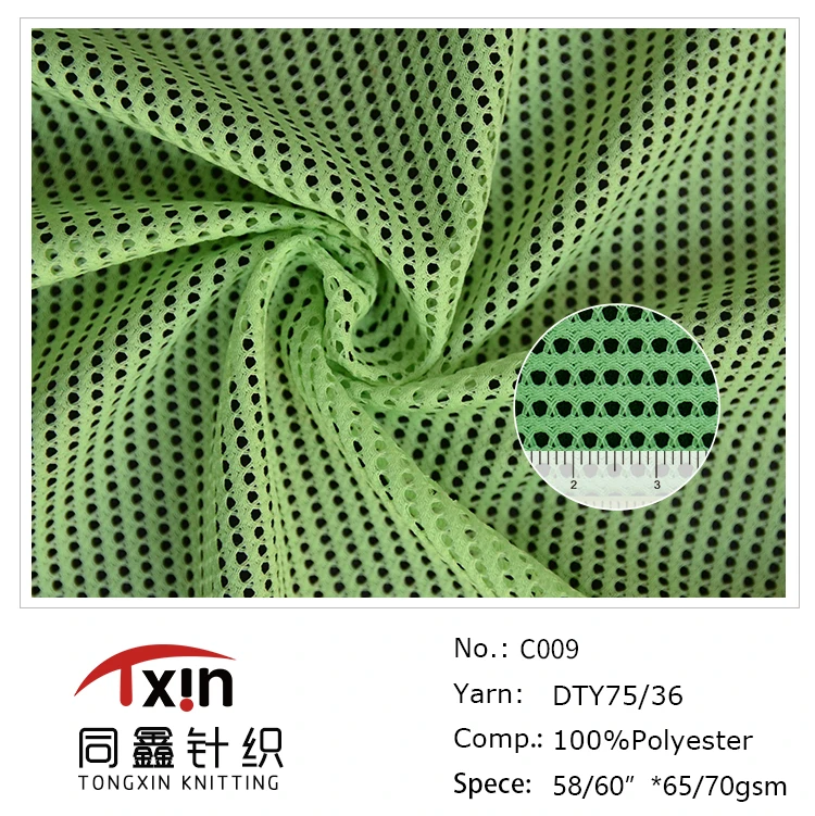 
100% Polyester Recycled Mesh Fabric For Backpacks Made From Recycled Plastic Bottles 