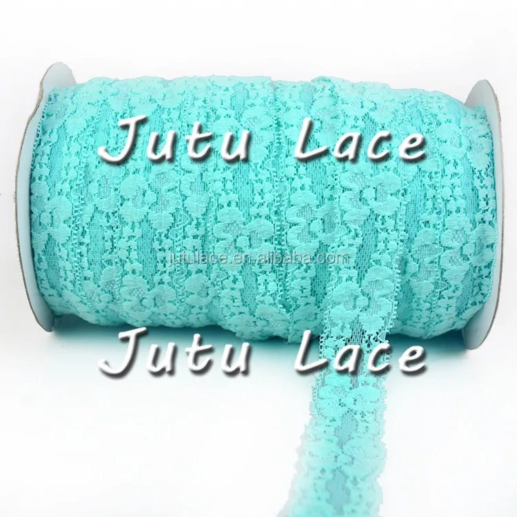1' Elastic Lace For Headbands By Yard, fashion colorful lace elastic head wraps