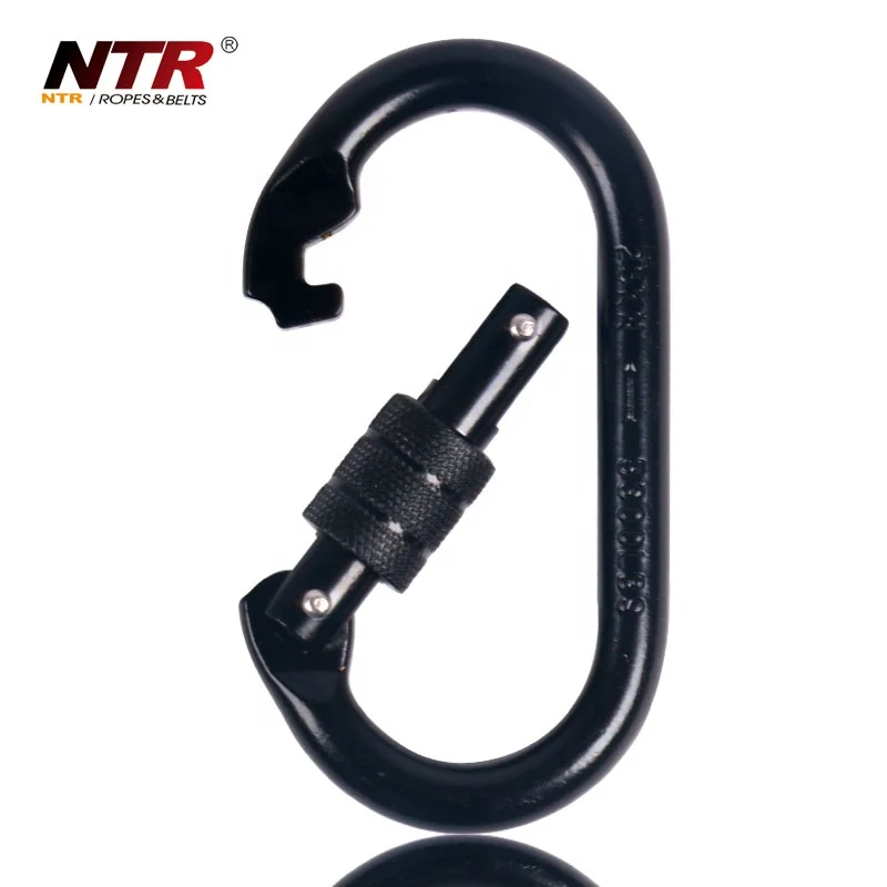 Screw lock rock climbing carabiner steel