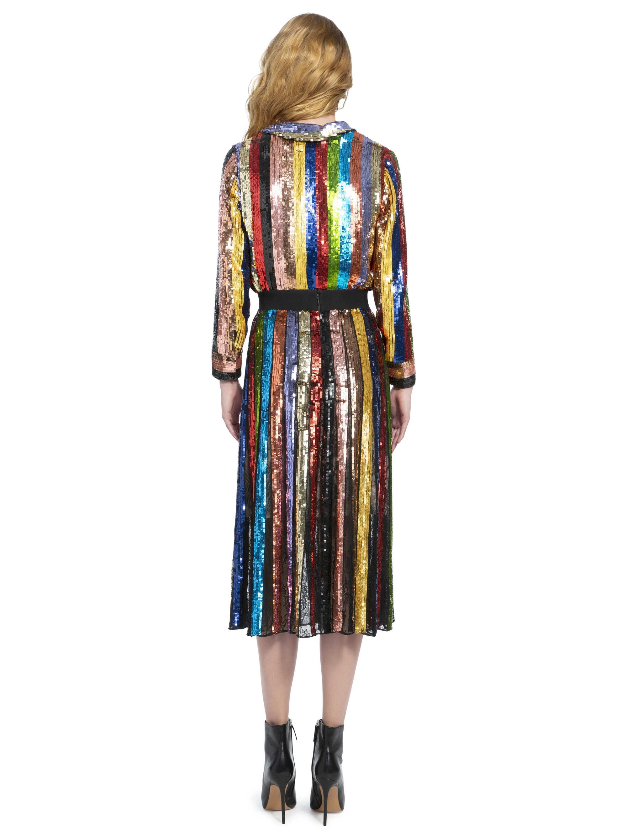 European And American Fashion Ladies High Waisted Long Sequin Stripes Skirt For Party