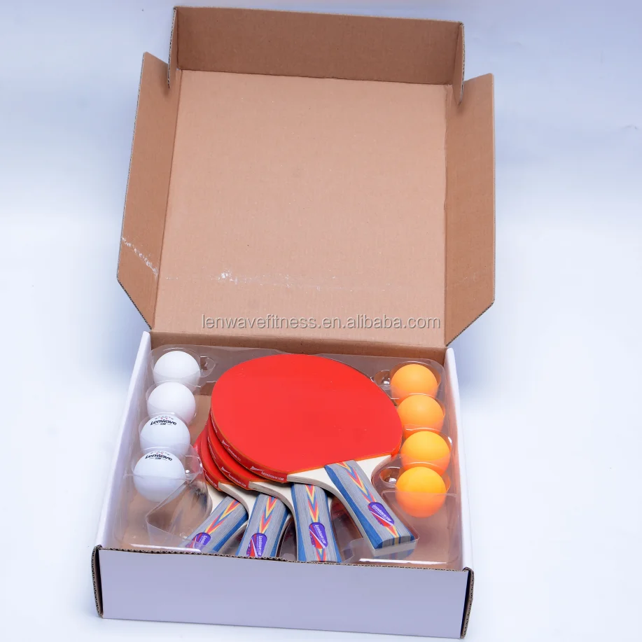 Профессиональный набор ракеток для настольного тенниса, настраиваемый логотип от производителя, 4 ракетки для пинг-понга