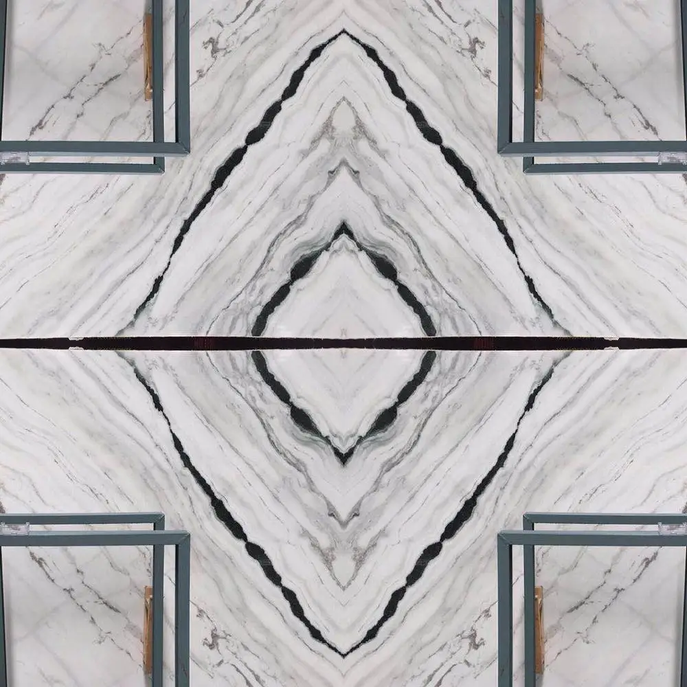 Stock Supply Book Match Panda White Marble Stone Slabs