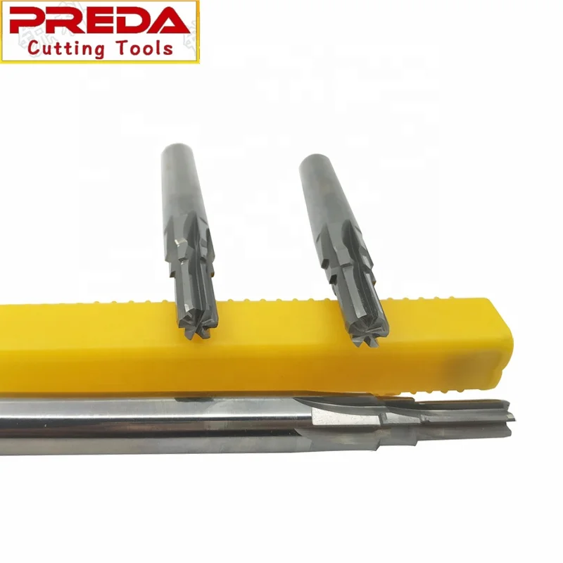 
Solid carbide customized special HRC45 uncoated chamber tools 6 flutes compound reamer 