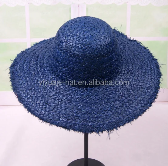
2020 Wholesale Sunshade Ladies Straw Hats With Wide Brim Frayed <span style=