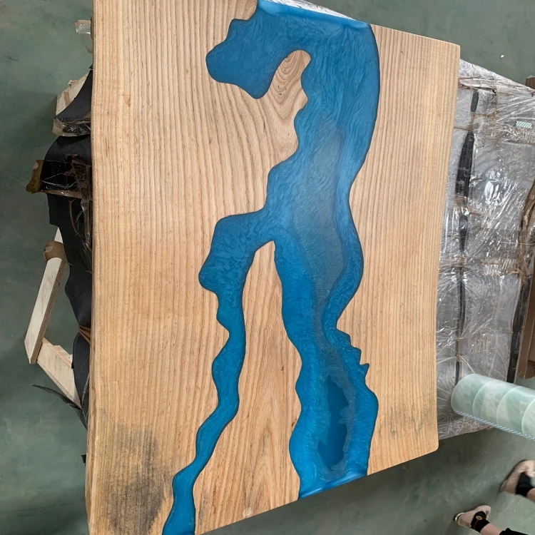 Factory wholesale wood filled with resin table