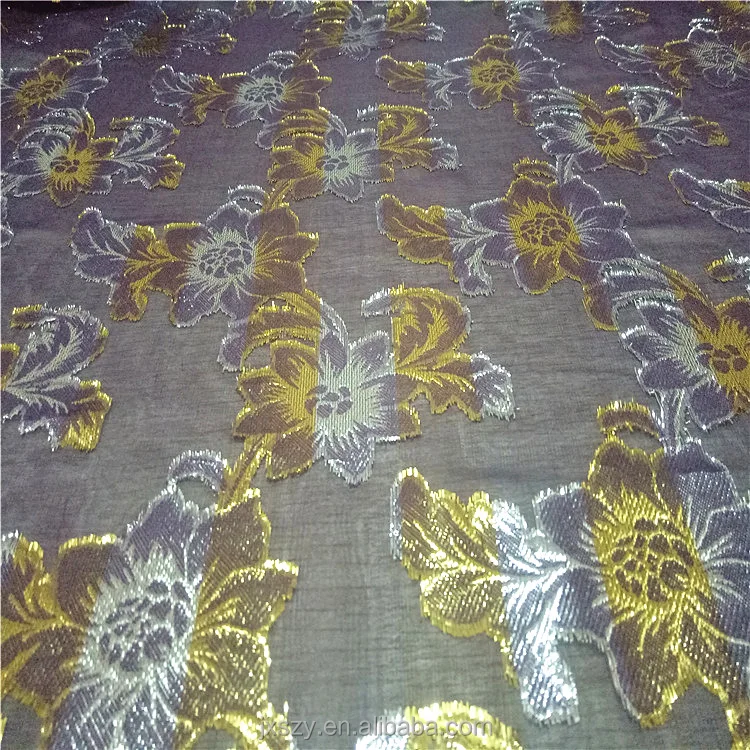 Шелковая шифоновая ткань металлик жаккард шелковая ткань