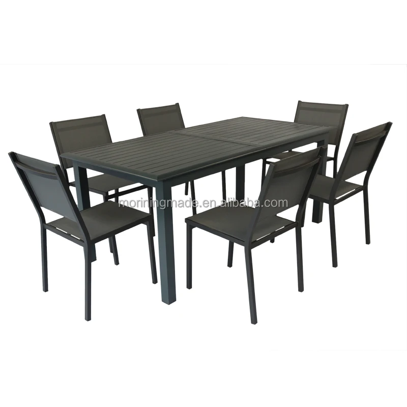 Outdoor Patio Garden Extension Dining aluminum Slatted garden table