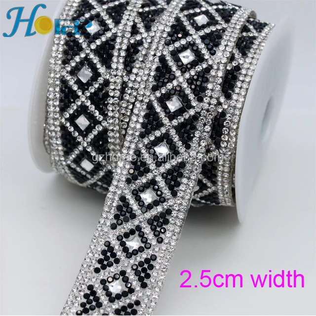 Fancy hotfix new decorative strass chain crystal rhinestone trim for garment