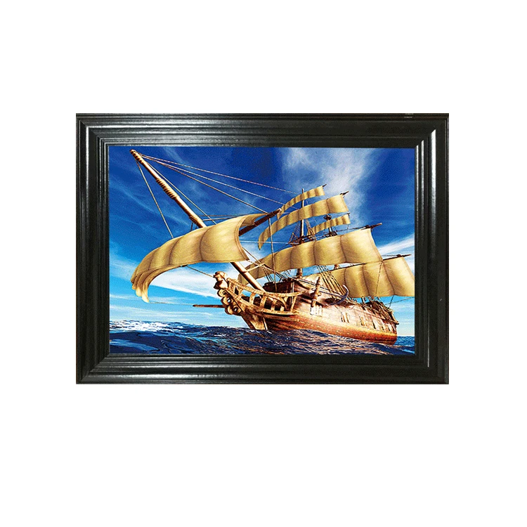 Высокое разрешение, линзовидный пластиковый 3d флип-изображение лодки