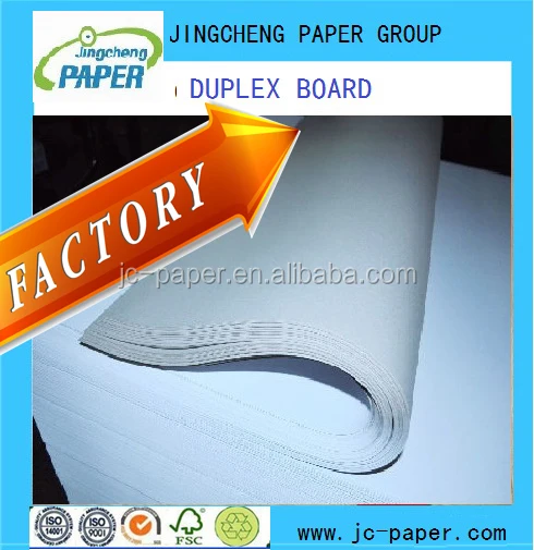 white duplex board paper grey back GD2 paper 180-500gsm