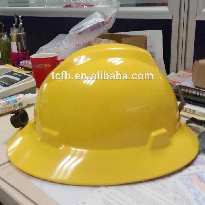 V style Full Brim mining Safety Helmet with CE and ANZI standard can install lamp holder