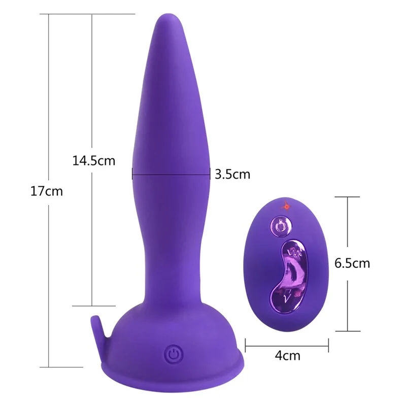 
remote control silicone anal plug butt plug ,beads rotated black anal toys 