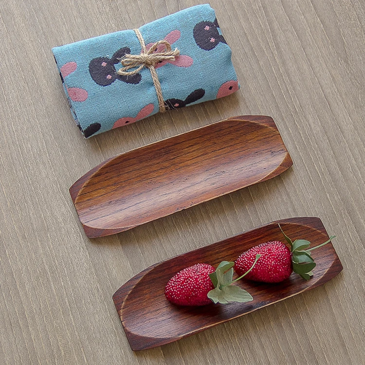 Classical Hot Sell Japanese Handmade Wood Towel Tray Sushi  Dish Plate