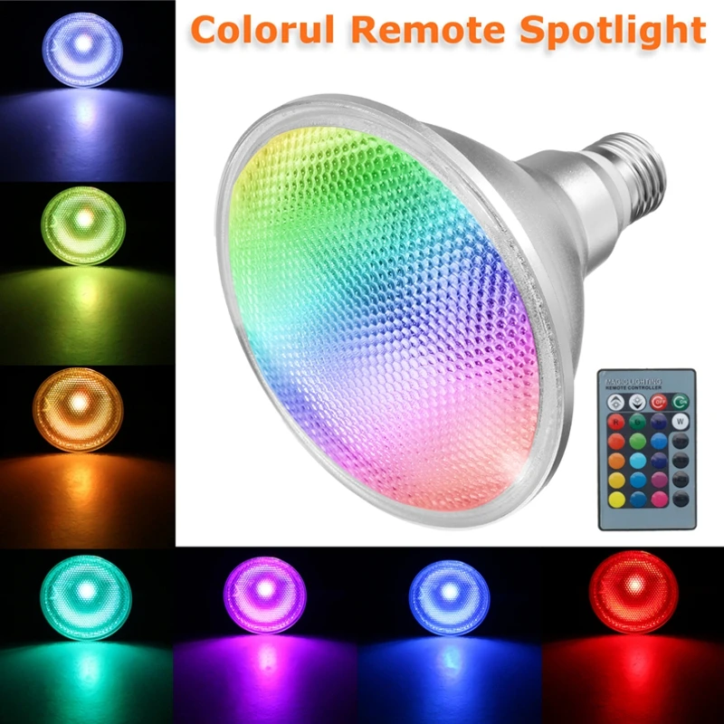 e27 Ip65 Waterproof led par38 rgb 18w light bulb