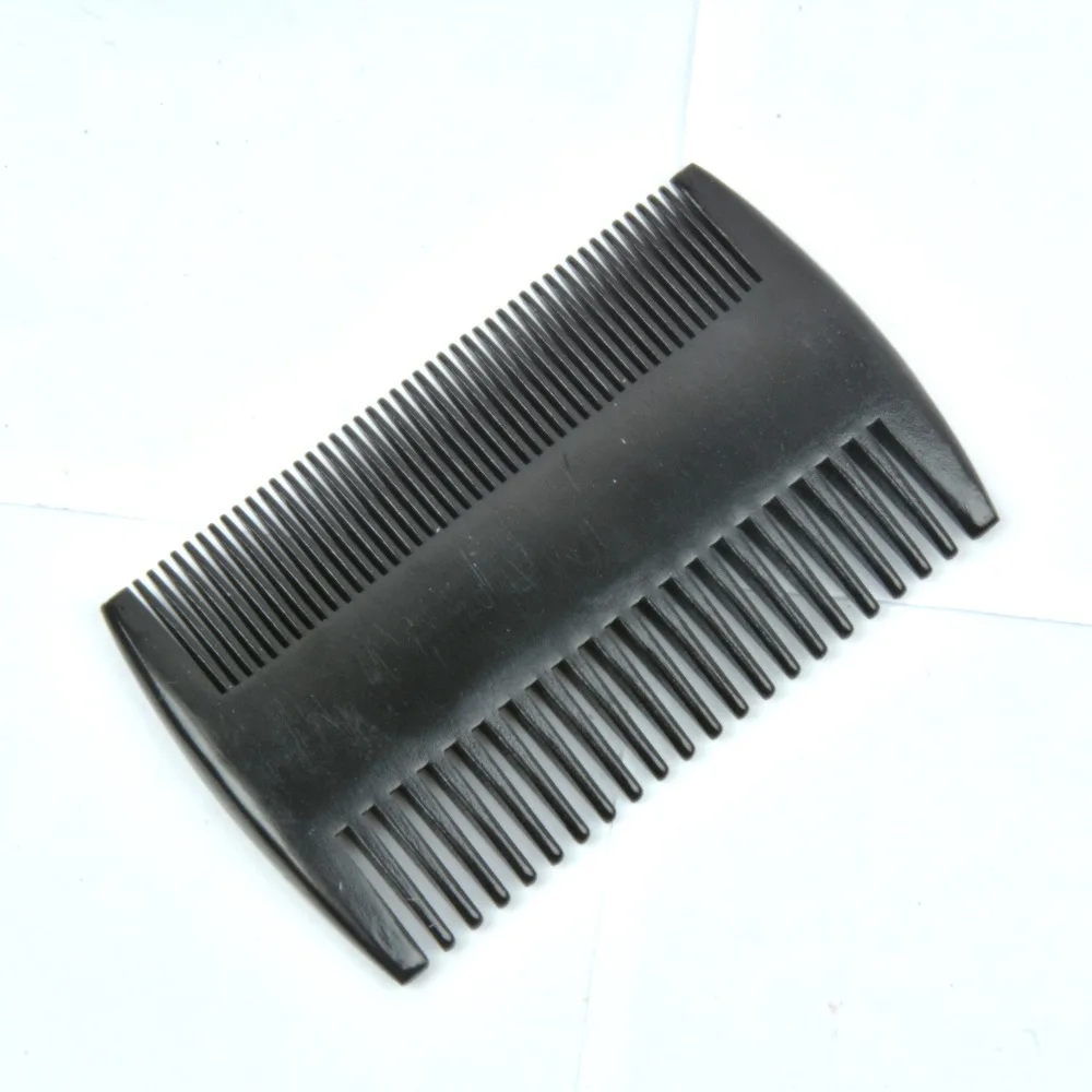 Wholesale Hot Selling Custom Logo Dual-sided Wood Beard Comb Black